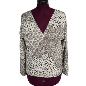 NWT NEW Daytrip by Buckle Mixed Print V-Neck Knit Long Sleeve Top | Size Small